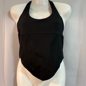 AKIRA BLACK HALTER CORSET TOP SIZE L